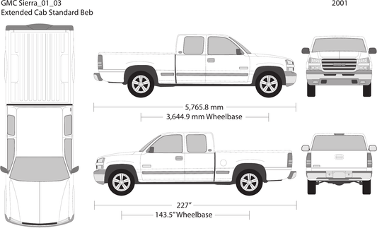 2001 GMC Sierra 1500 Vector Wrap Template - GravBase