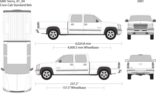 2001 GMC Sierra 1500 Vector Wrap Template - GravBase