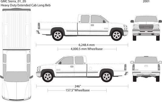 2001 GMC Sierra 1500 Vector Wrap Template - GravBase