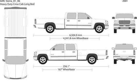 2001 GMC Sierra 1500 Vector Wrap Template - GravBase
