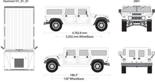 2001 Hummer H1 V01 Vehicle Wrap Template
