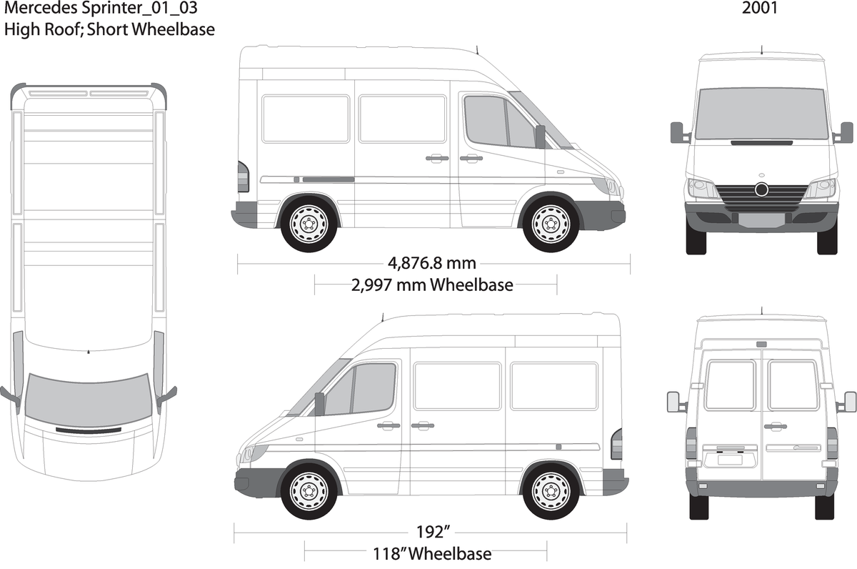 2001 Mercedes Sprinter V03 Vehicle Wrap Template