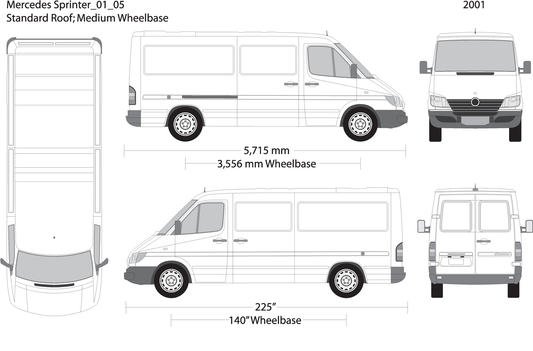 2001 Mercedes Sprinter V05 Vehicle Wrap Template