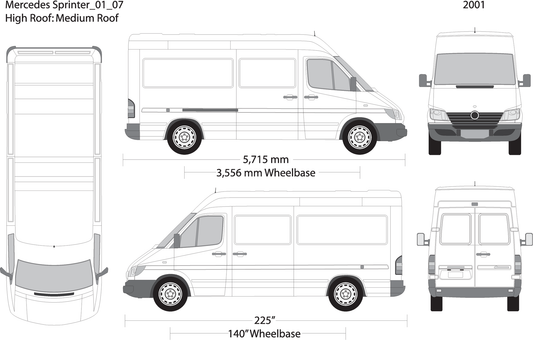 2001 Mercedes Sprinter V07 Vehicle Wrap Template