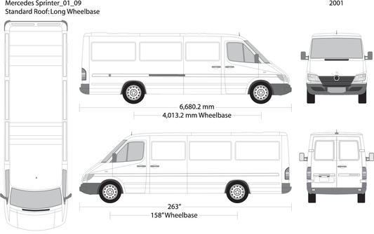 2001 Mercedes Sprinter V09 Vehicle Wrap Template