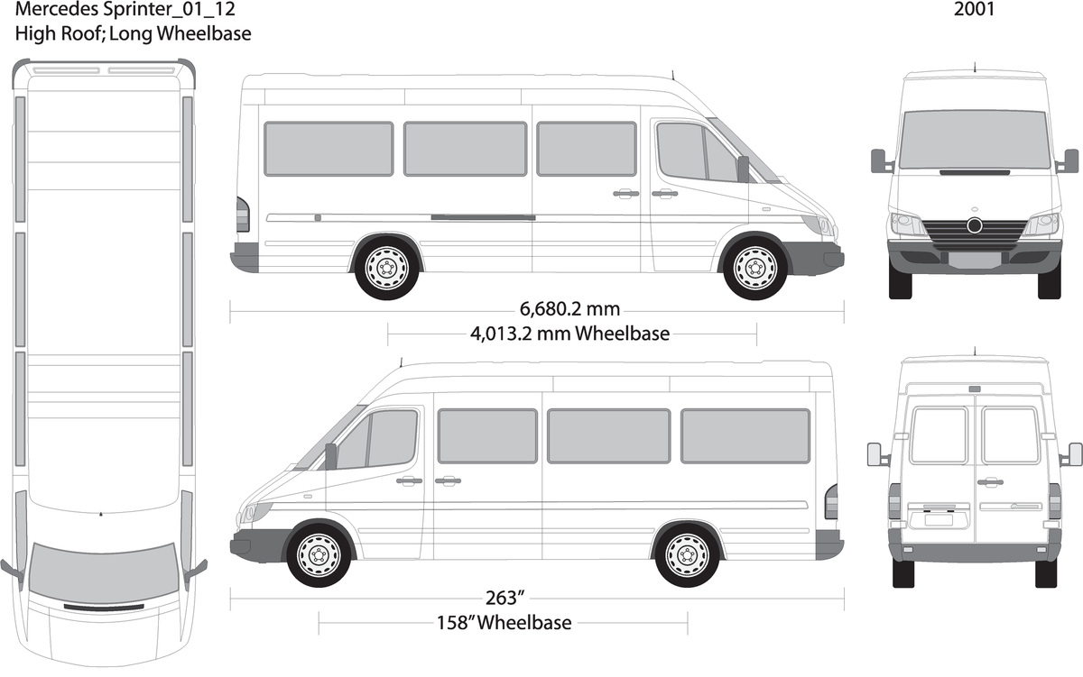 2001 Mercedes Sprinter V12 Vehicle Wrap Template