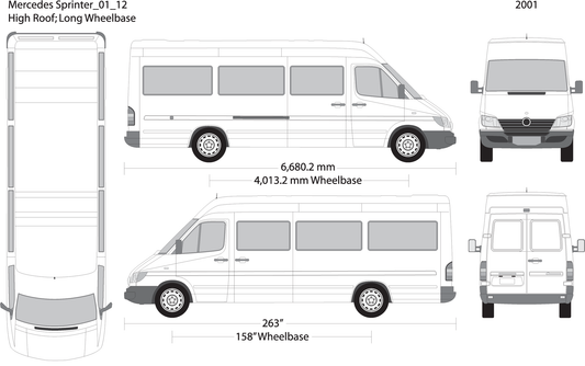 2001 Mercedes Sprinter V12 Vehicle Wrap Template