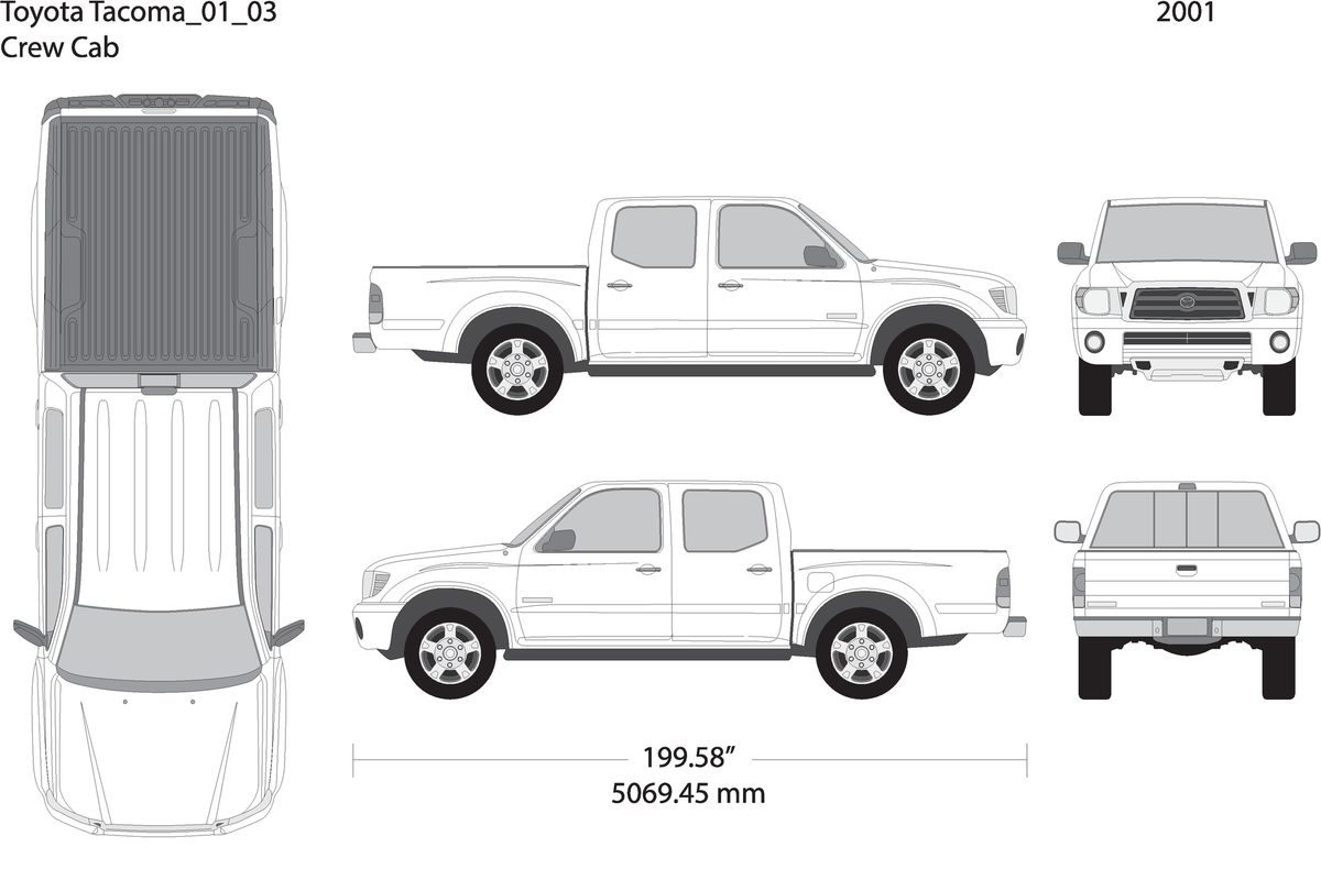 2001 Toyota Tacoma V03 Vehicle Wrap Template
