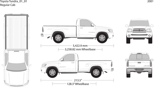 2001 Toyota Tundra vector wrap template V01, Design-Ready PDF - GravBase