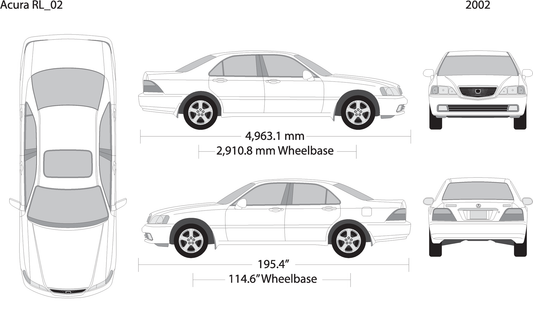 2002 Acura Rl V02 Vehicle Wrap Template