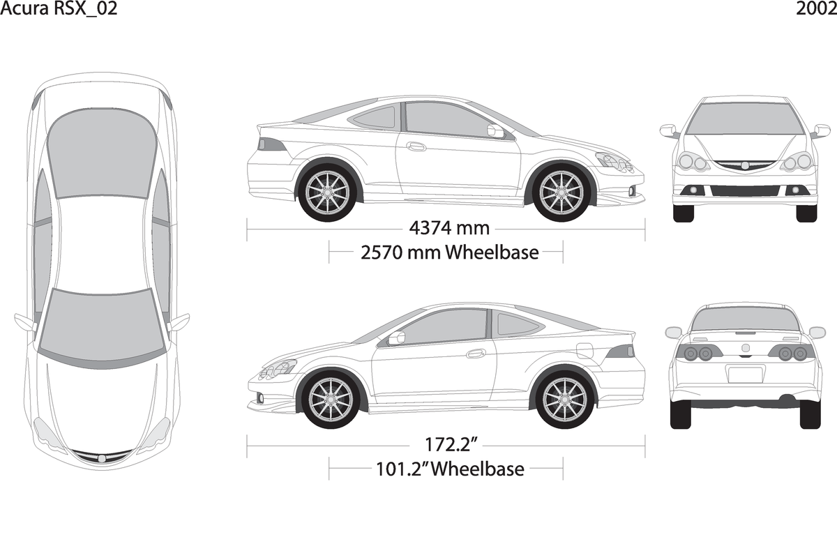 2002 Acura Rsx V02 Vehicle Wrap Template