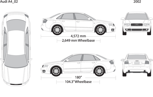 2002 Audi A4 V01 Vehicle Wrap Template