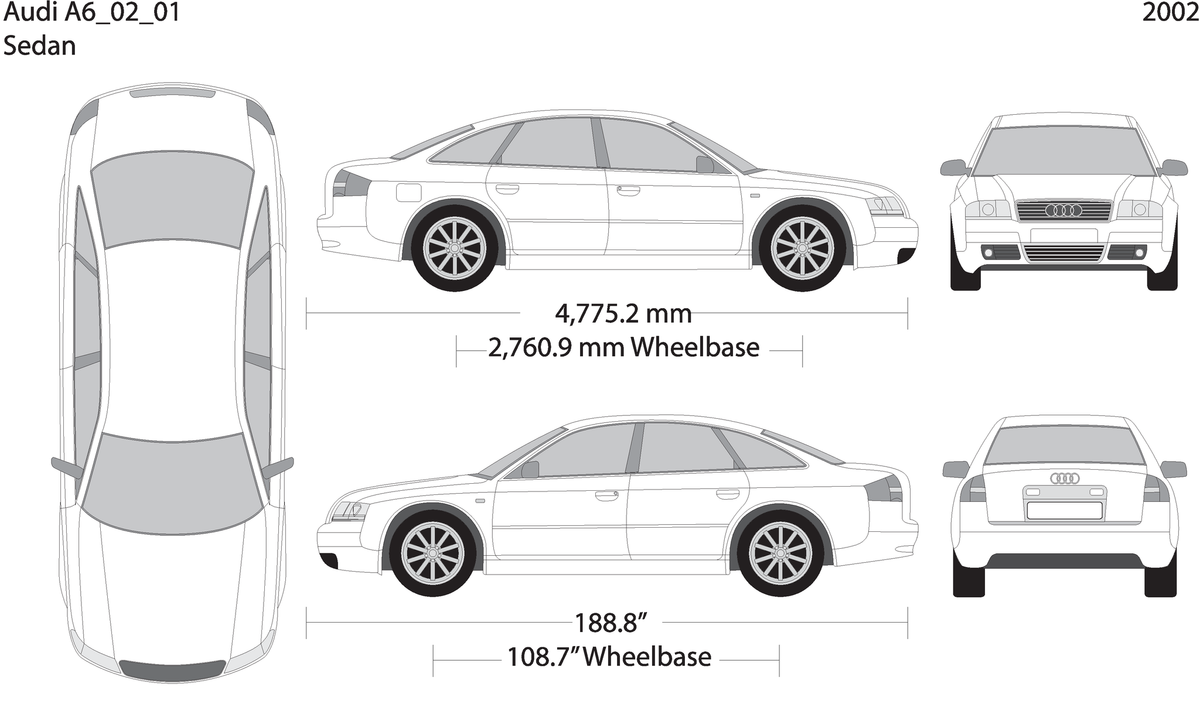 2002 Audi A6 V01 Vehicle Wrap Template