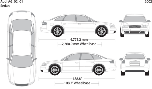 2002 Audi A6 V01 Vehicle Wrap Template