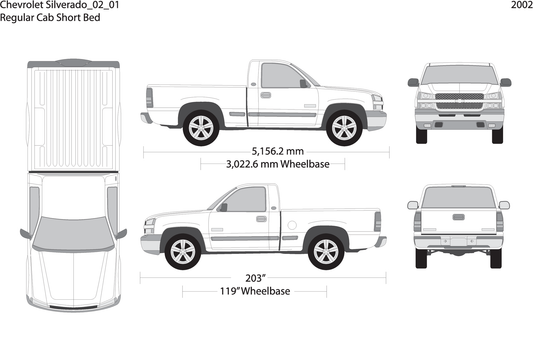2002 Chevy Silverado 1500 V01 Vehicle Wrap Template