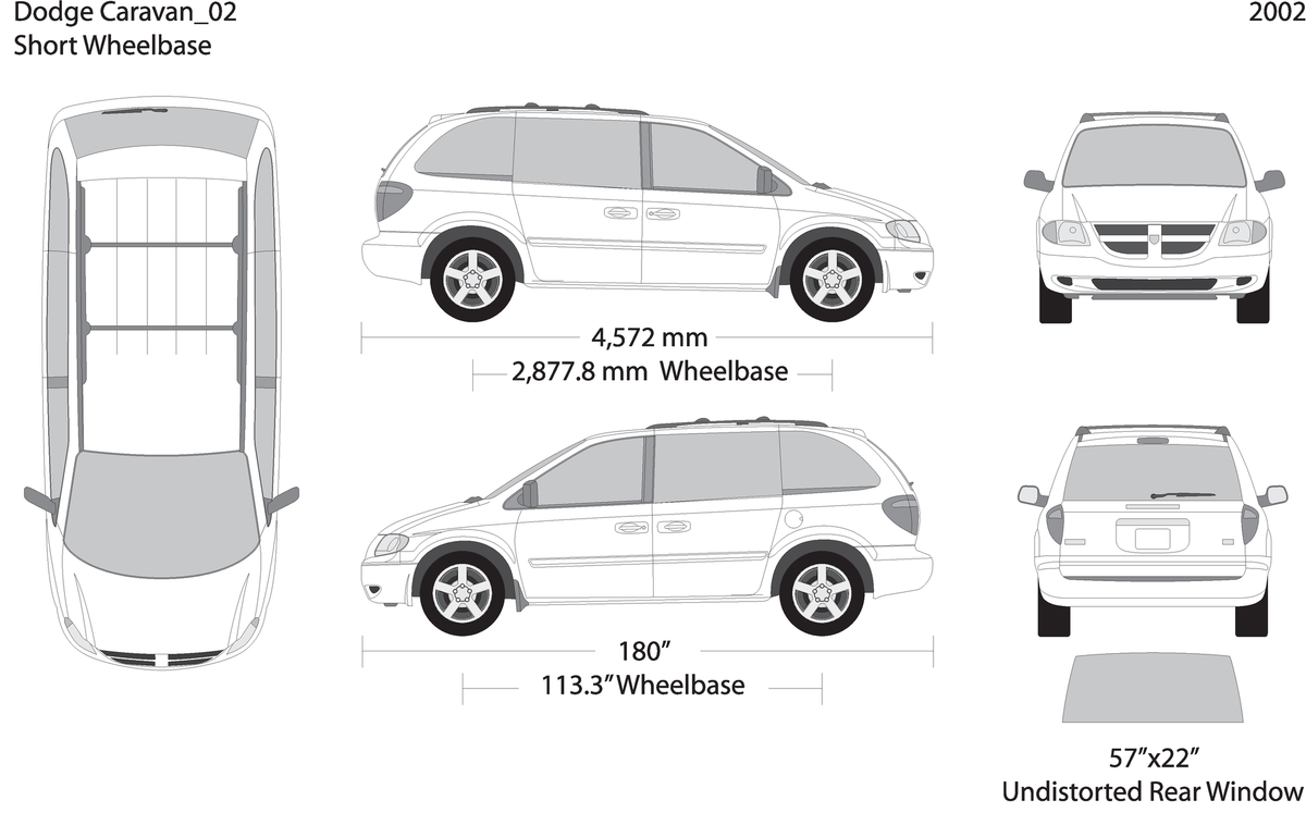 2002 Dodge Caravan V02 Vehicle Wrap Template