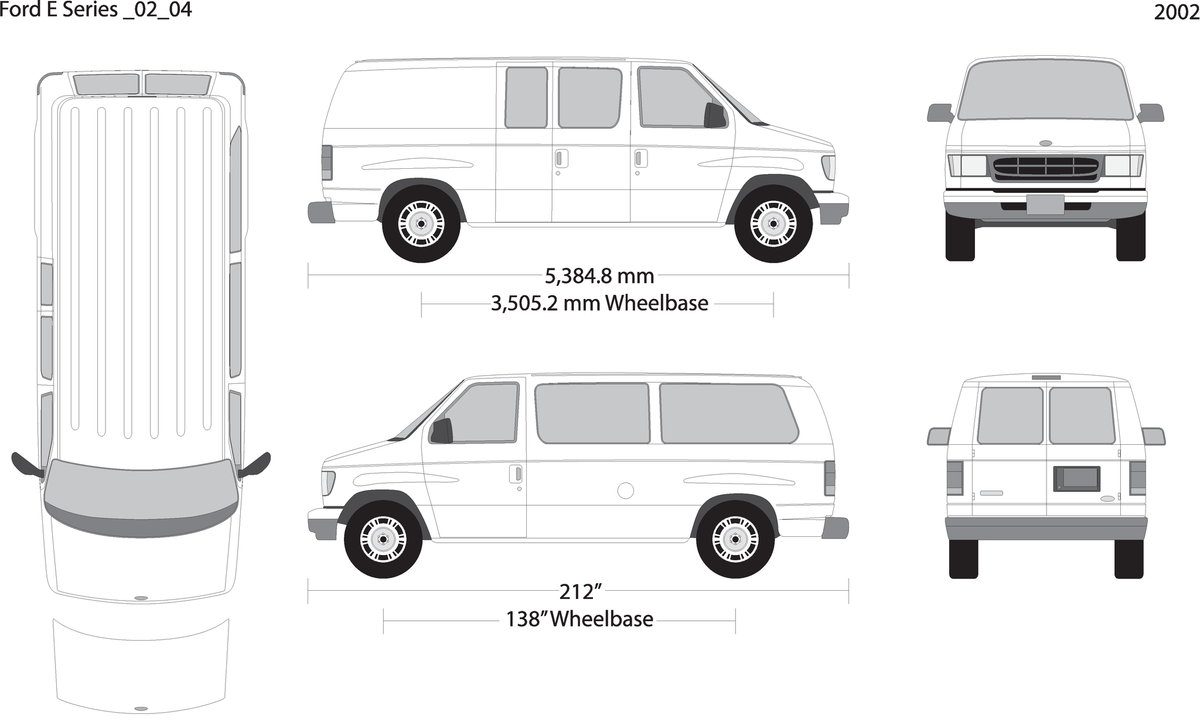 2002 Ford E Series V04 Vehicle Wrap Template