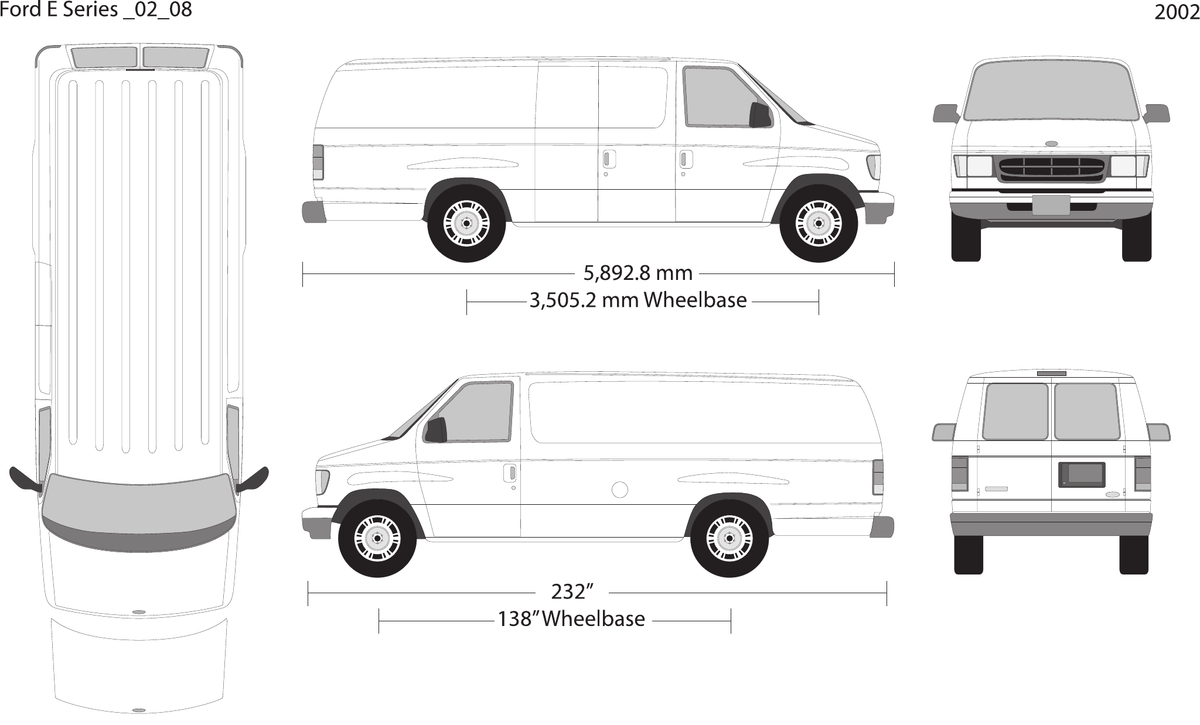 2002 Ford E Series vector wrap template V08, Design-Ready PDF - GravBase