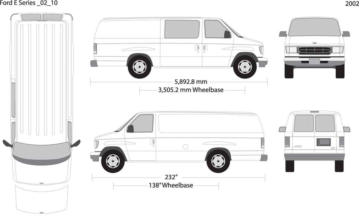 2002 Ford E Series V10 Vehicle Wrap Template