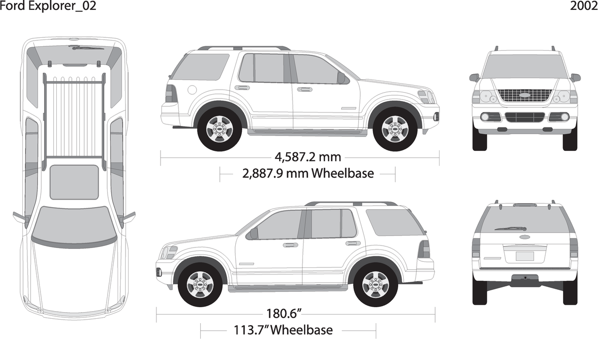 2002 Ford Explorer V02 Vehicle Wrap Template