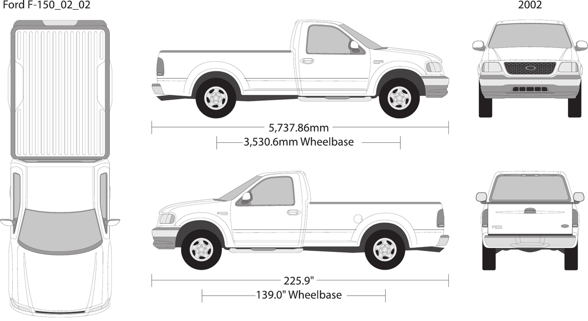 2002 Ford F-150 Vector Wrap Template - GravBase