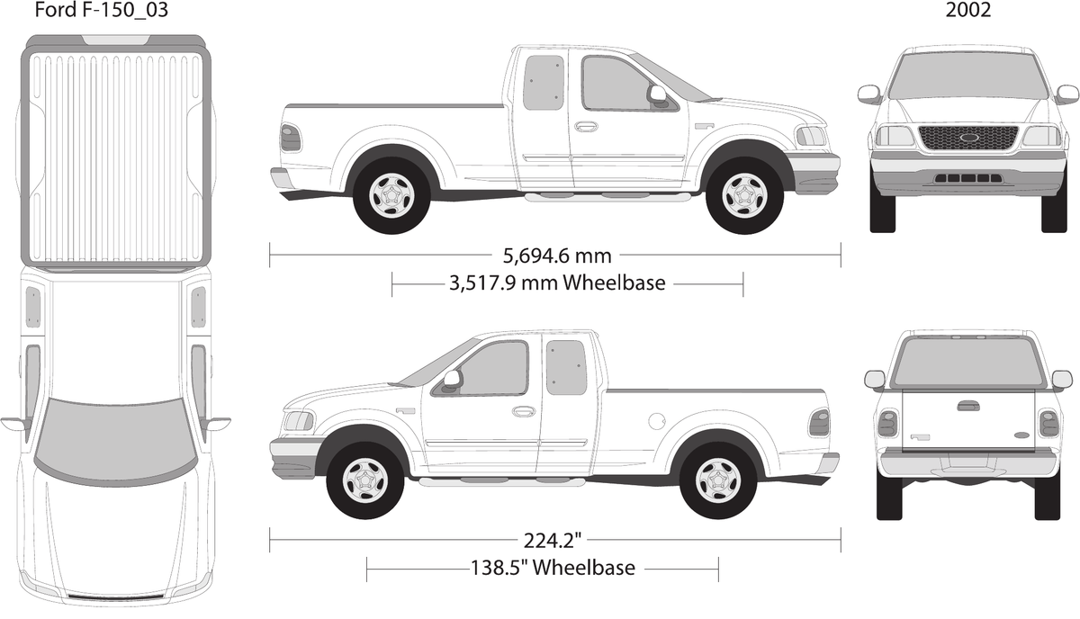 2002 Ford F-150 Vector Wrap Template - GravBase