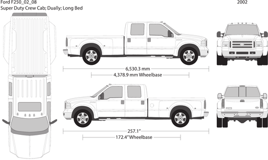 2002 Ford F-250 Vector Wrap Template - GravBase