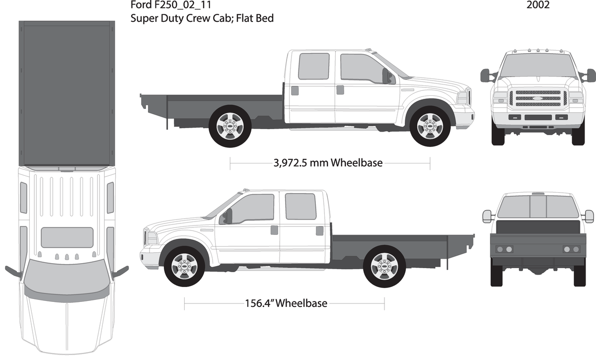 2002 Ford F 250 V11 Vehicle Wrap Template