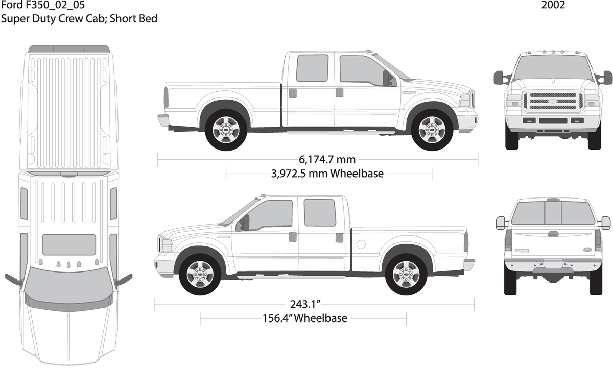 2002 Ford F 350 V04 Vehicle Wrap Template