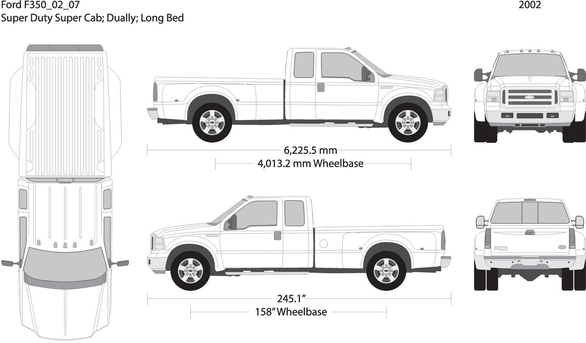 2002 Ford F 350 V07 Vehicle Wrap Template