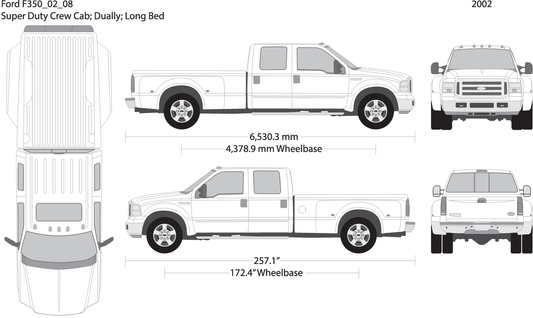 2002 Ford F 350 V08 Vehicle Wrap Template