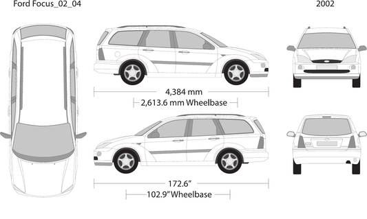 2002 Ford Focus Vector Wrap Template - GravBase