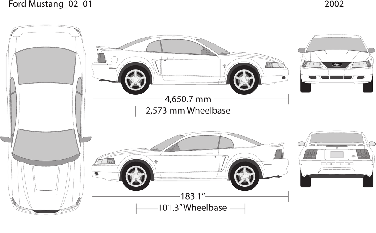2002 Ford Mustang vector wrap template, Design-Ready PDF - GravBase