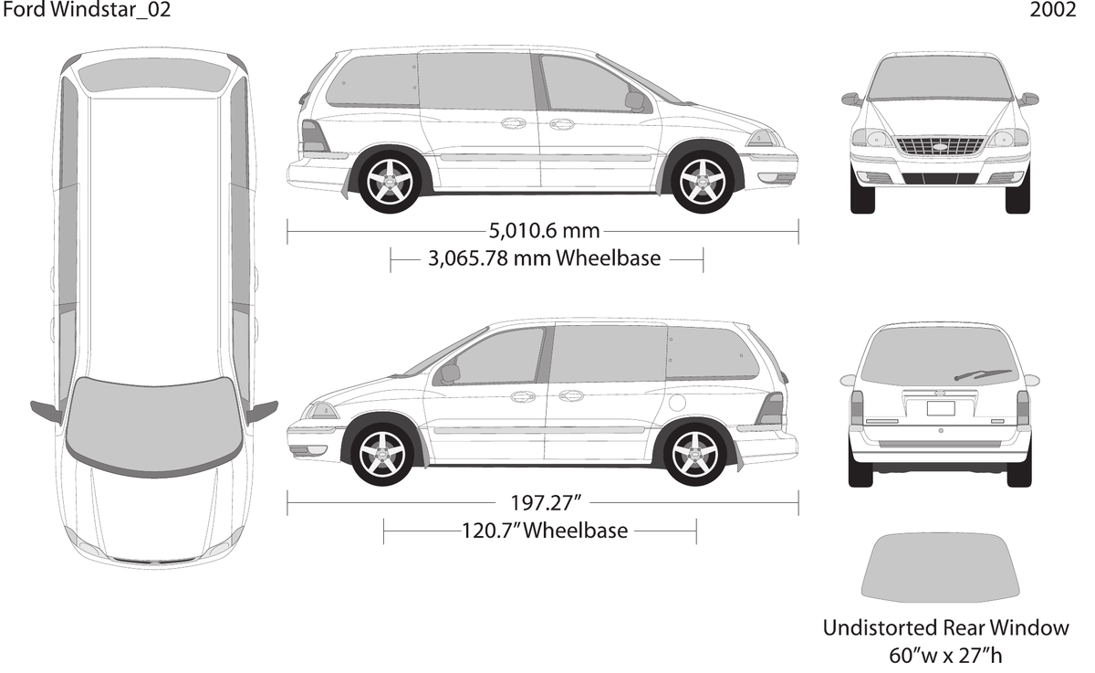 2002 Ford Windstar vector wrap template, Design-Ready PDF - GravBase
