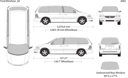 2002 Ford Windstar vector wrap template, Design-Ready PDF - GravBase