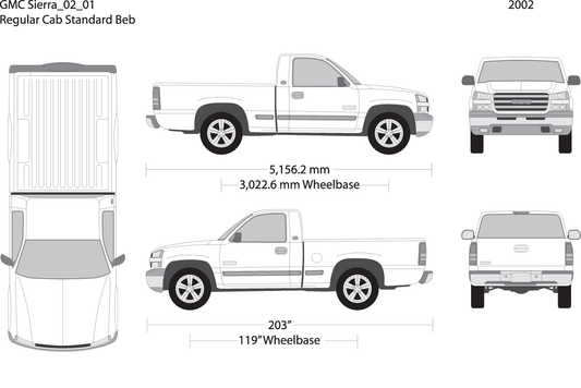 2002 Gmc Sierra 1500 V01 Vehicle Wrap Template