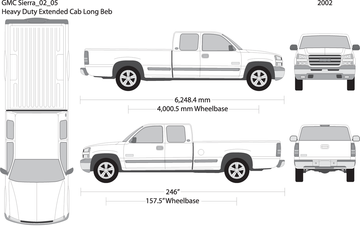 2002 Gmc Sierra 2500 3500 Hd V05 Vehicle Wrap Template