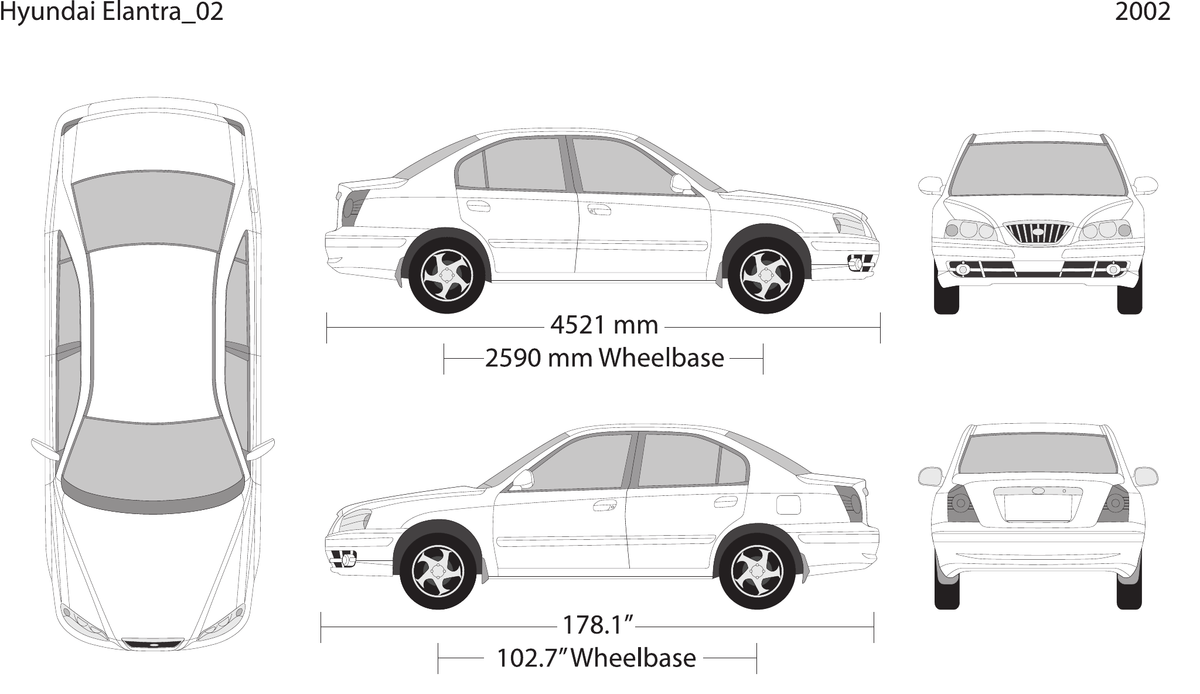2002 Hyundai Elantra Vector Wrap Template - GravBase