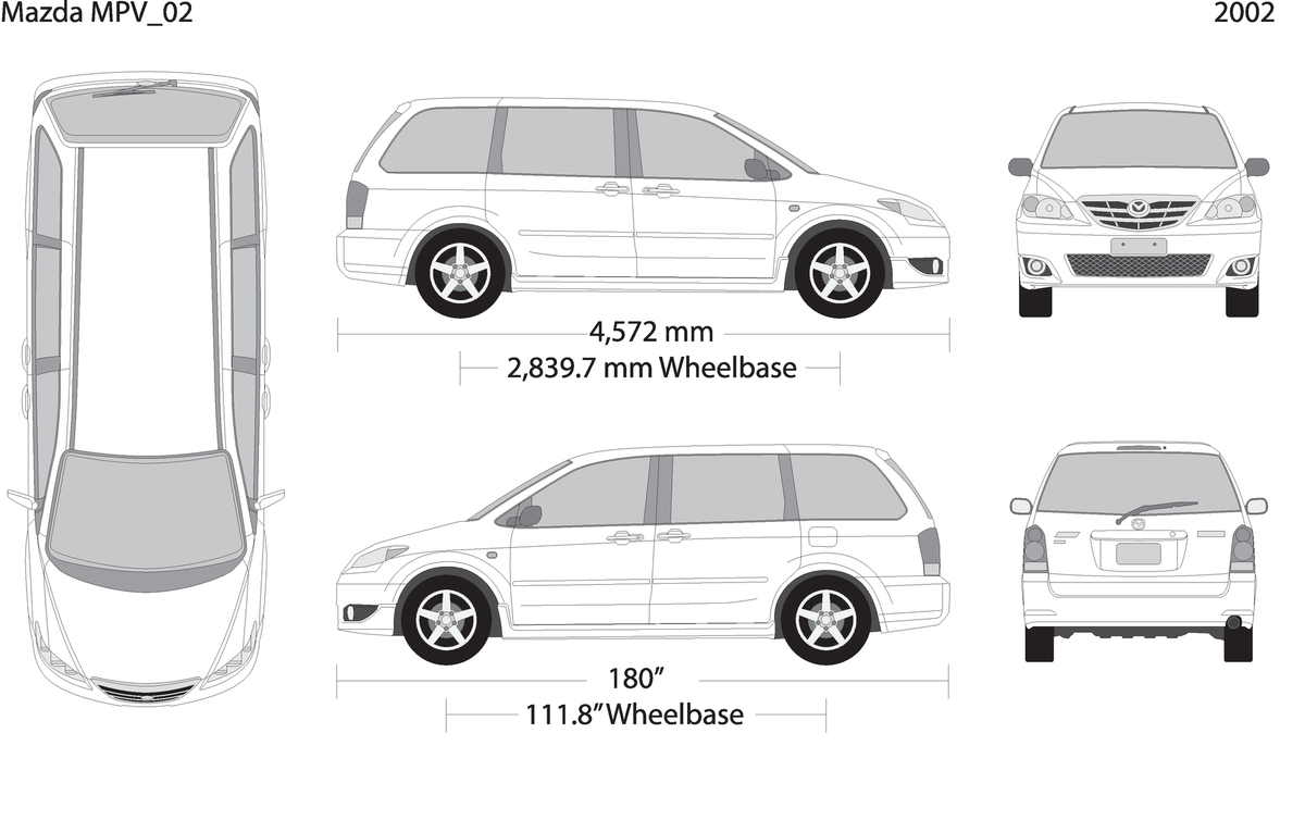 2002 Mazda Mpv V02 Vehicle Wrap Template