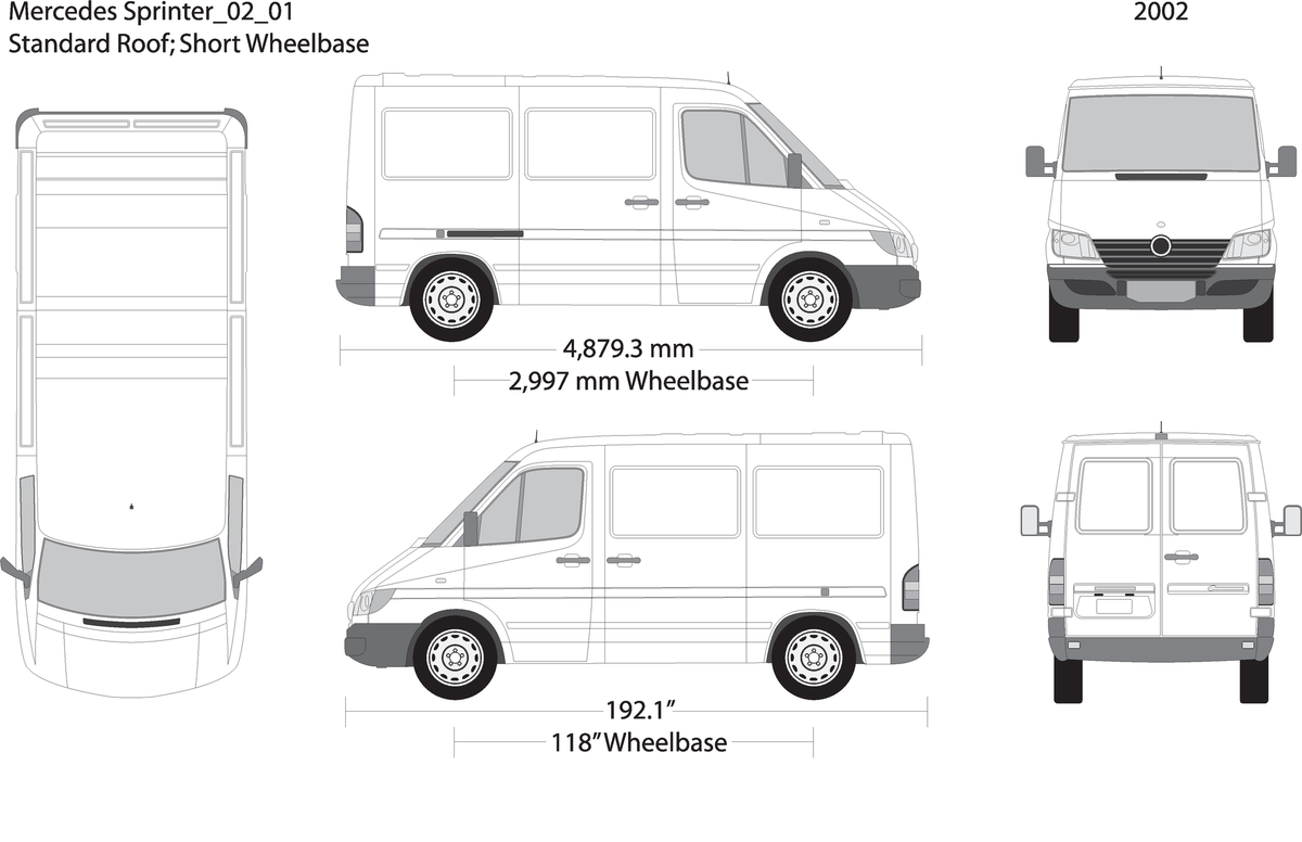 2002 Mercedes Sprinter V01 Vehicle Wrap Template