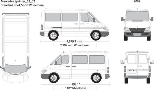 2002 Mercedes Sprinter V02 Vehicle Wrap Template