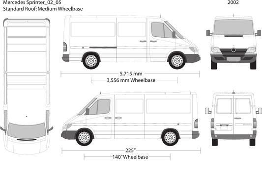 2002 Mercedes Sprinter Vector Wrap Template - GravBase