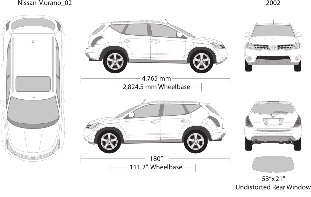 2002 Nissan Murano Vector Wrap Template - GravBase