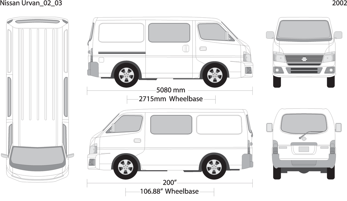 2002 Nissan Urvan V03 Vehicle Wrap Template