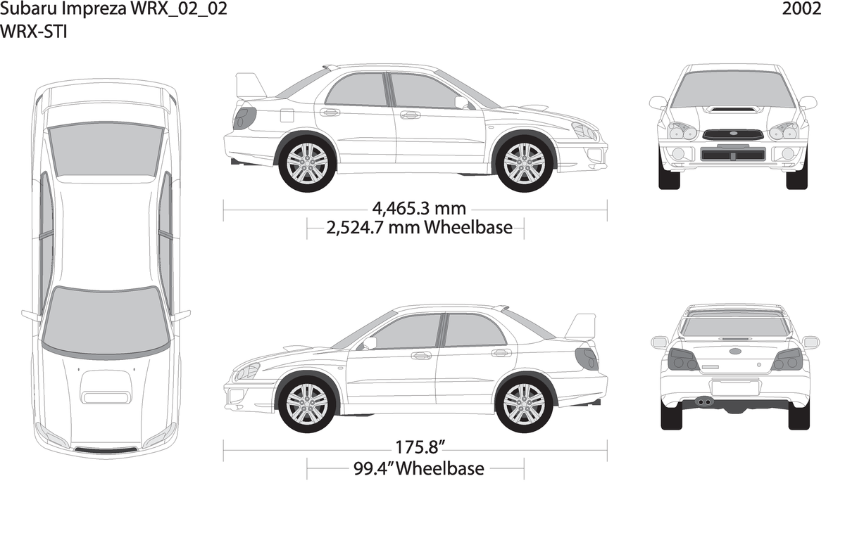 2002 Subaru Impreza V02 Vehicle Wrap Template