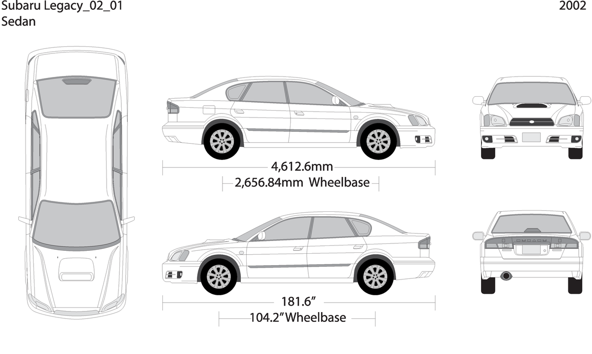 2002 Subaru Legacy V01 Vehicle Wrap Template