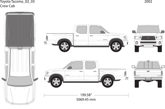 2002 Toyota Tacoma Vector Wrap Template - GravBase