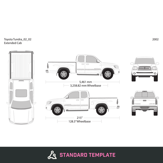 2002 Toyota Tundra vector wrap template V02, Design-Ready PDF - GravBase