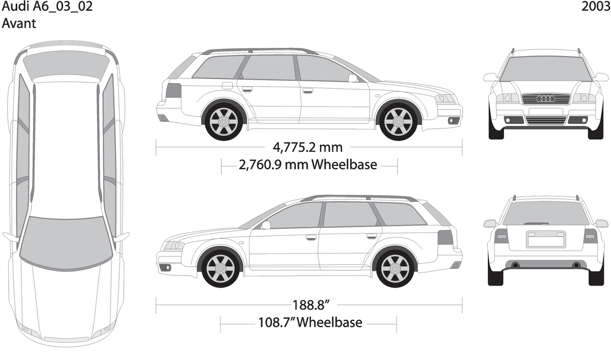 2003 Audi A6 V02 Vehicle Wrap Template