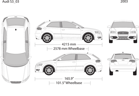 2003 Audi S3 vector wrap template, Design-Ready PDF - GravBase